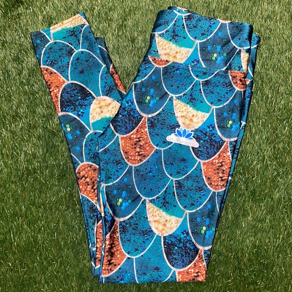Lotus Leggings Pants - Lotus Mermaid Leggings